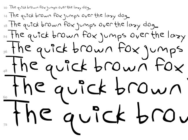 My derp handwriting font waterfall
